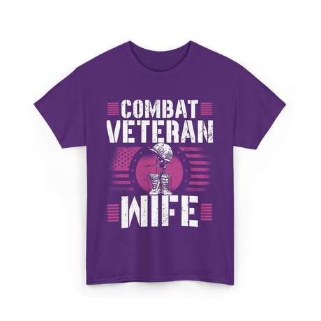 Combat Veteran Wife Veteran Military T-Shirt - Purple