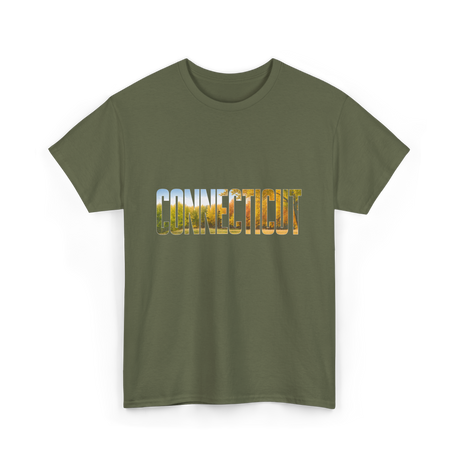 Connecticut Nature Landscape T-Shirt - Military Green