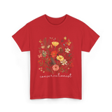 Conservationist Floral Nature Life T-Shirt - Red