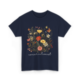 Conservationist Floral Nature Life T-Shirt - Navy