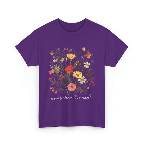 Conservationist Floral Nature Life T-Shirt - Purple