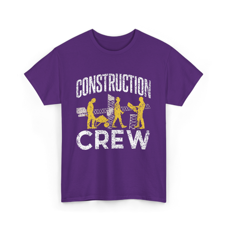 Construction Crew Construction Worker T-Shirt - Purple