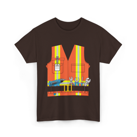 Construction Worker Costume Tools T-Shirt - Dark Chocolate