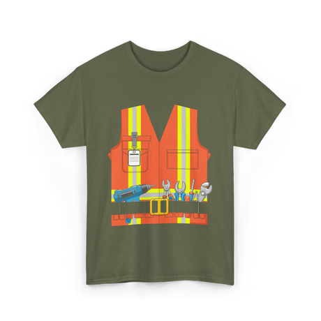 Construction Worker Costume Tools T-Shirt - Military Green