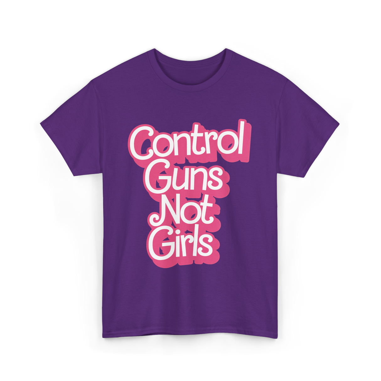 Control Guns Not Girls Feminism T-Shirt - Purple