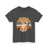 Cool Cat Illustration Cat Lover T-Shirt - Dark Heather