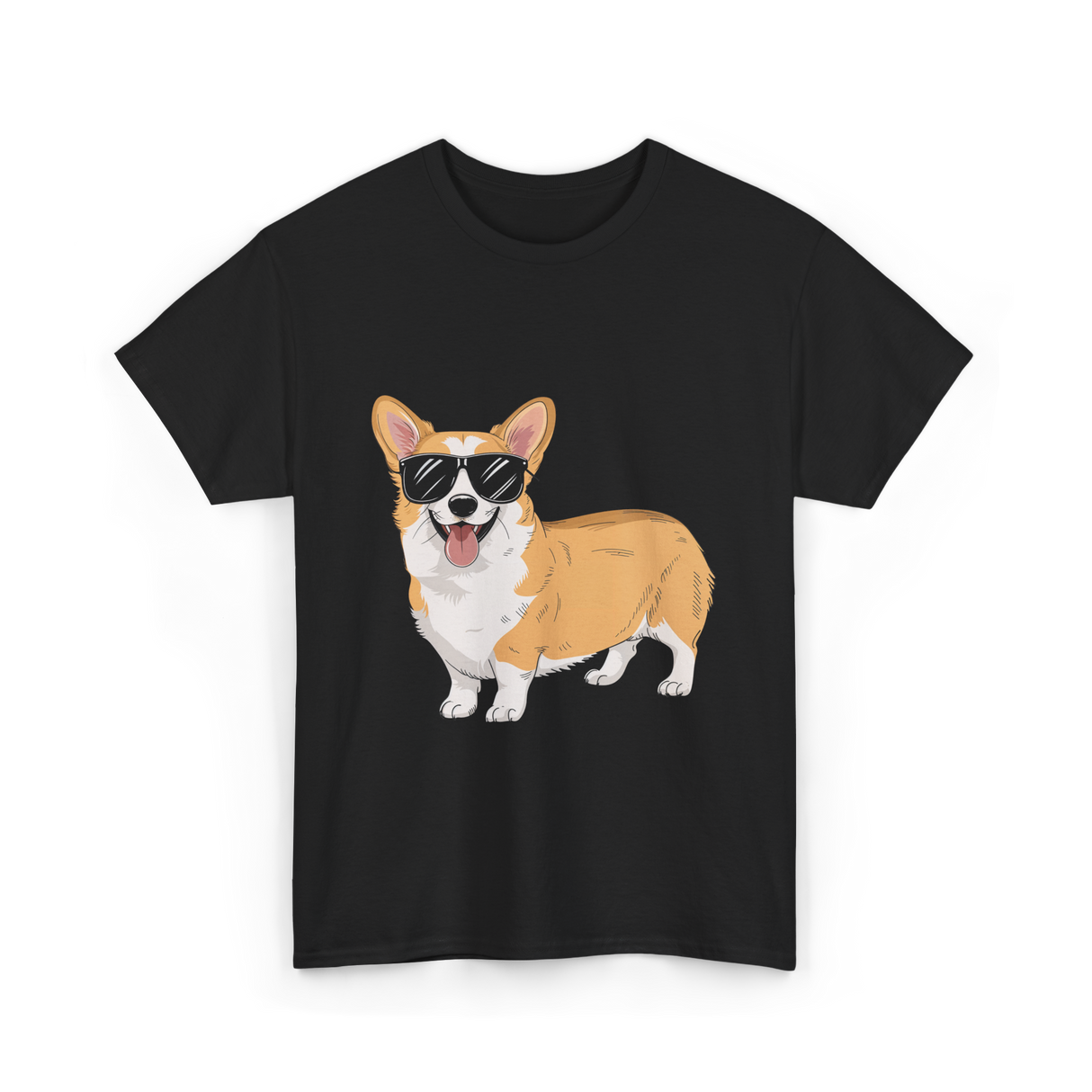 Cool Corgi Sunglasses Dog T-Shirt - Black