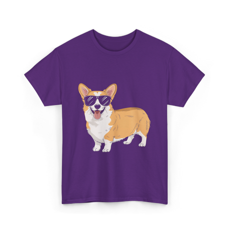 Cool Corgi Sunglasses Dog T-Shirt - Purple