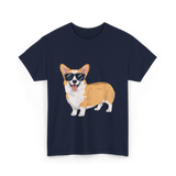 Cool Corgi Sunglasses Dog T-Shirt - Navy