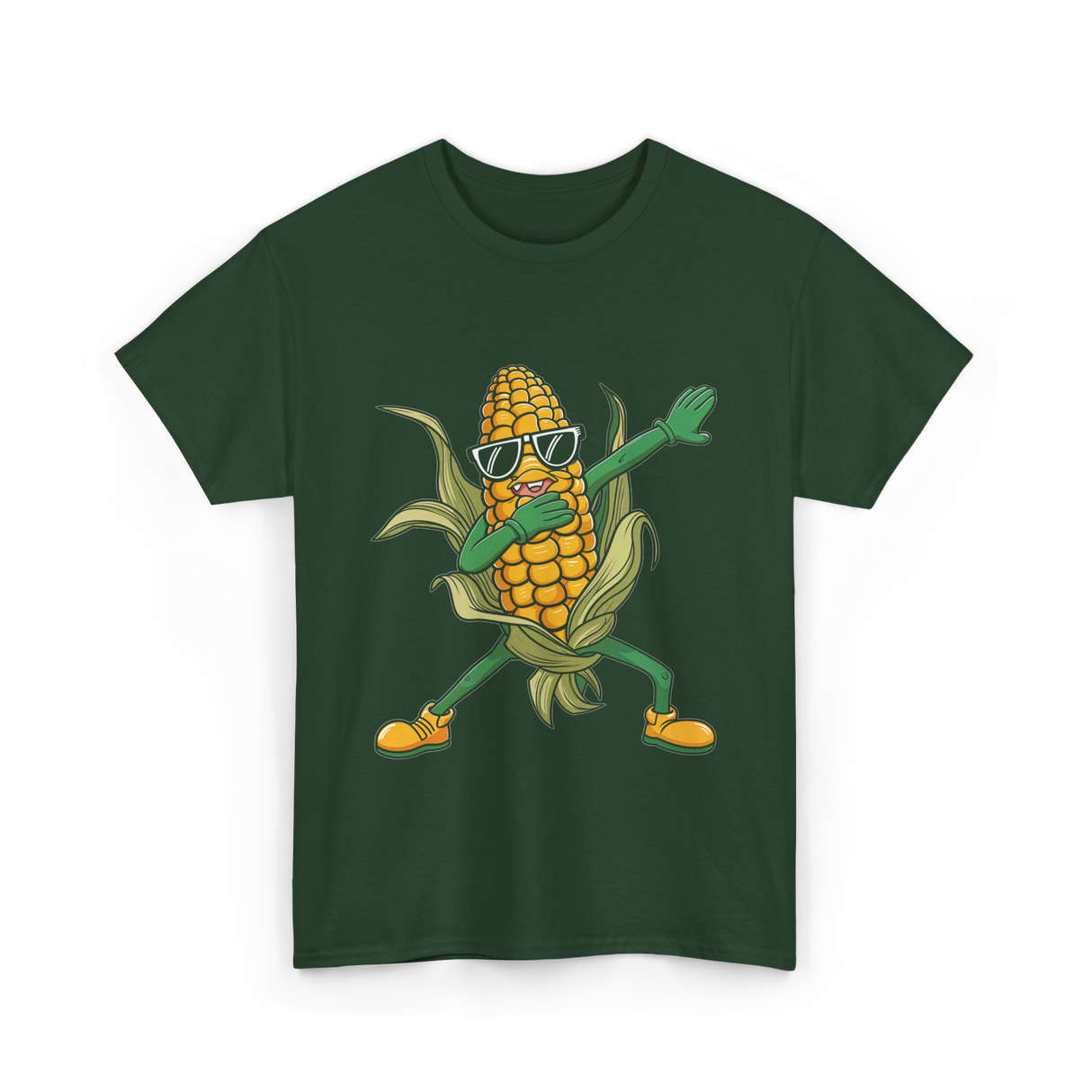 Cool Corn Dancing Corn T-Shirt - Forest Green