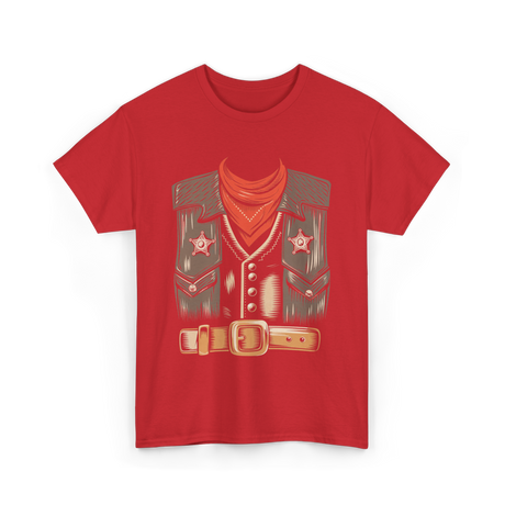 Cool Cowboy Costume Rodeo Sheriff T-Shirt - Red