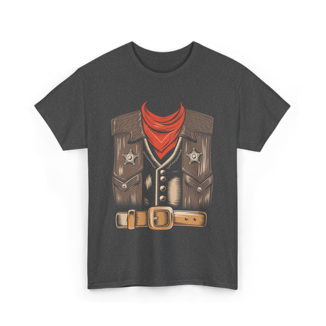 Cool Cowboy Costume Rodeo Sheriff T-Shirt - Dark Heather