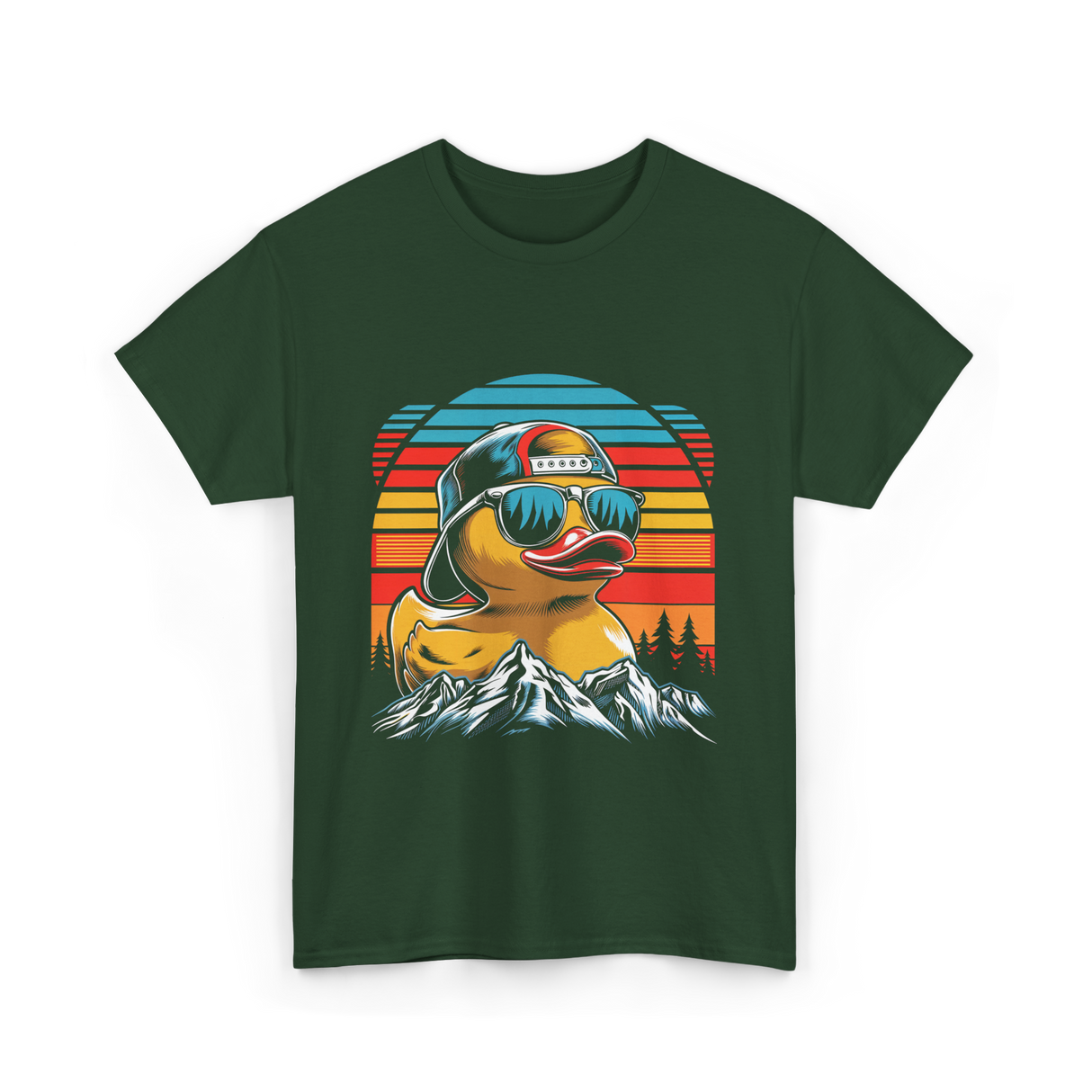 Cool Duck Sunglasses Duck Lover T-Shirt - Forest Green