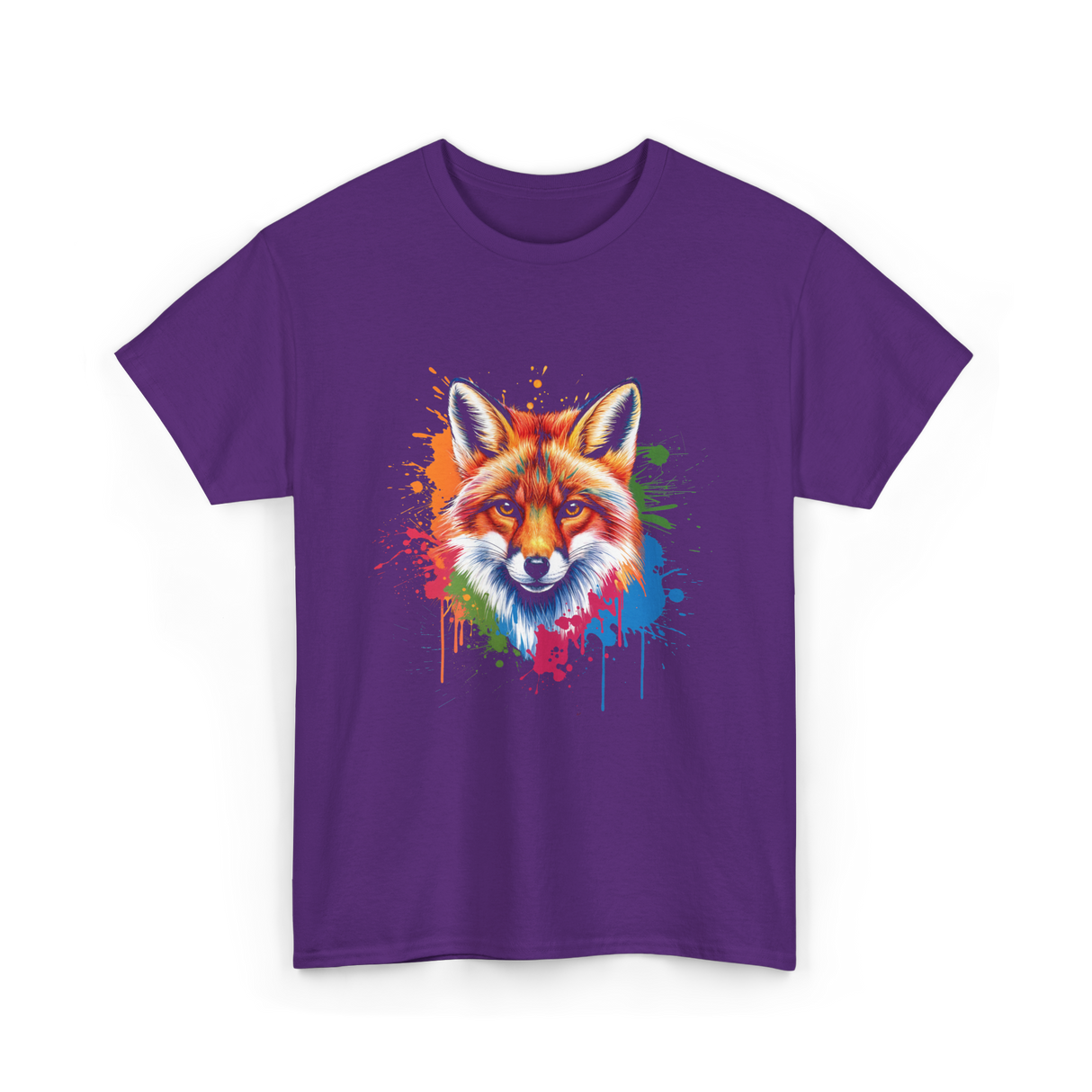 Cool Fox Colorful Fox T-Shirt - Purple