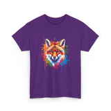 Cool Fox Colorful Fox T-Shirt - Purple