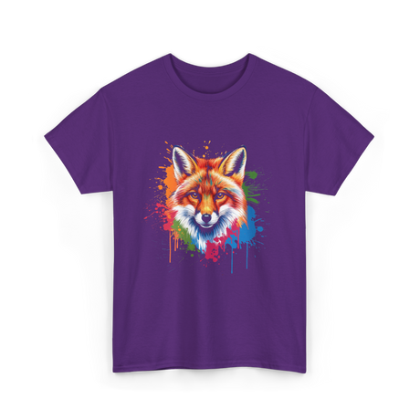 Cool Fox Colorful Fox T-Shirt - Purple