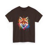 Cool Fox Colorful Fox T-Shirt - Dark Chocolate