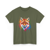 Cool Fox Colorful Fox T-Shirt - Military Green