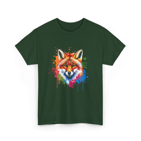 Cool Fox Colorful Fox T-Shirt - Forest Green