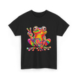 Cool Frog Peace Sign Frog T-Shirt - Black