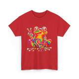 Cool Frog Peace Sign Frog T-Shirt - Red