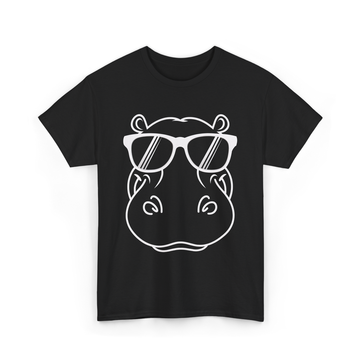 Cool Hippo Design Hippo T-Shirt - Black