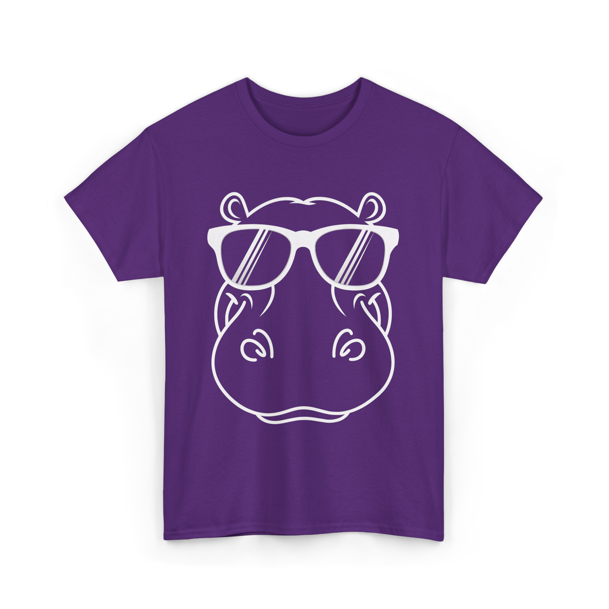 Cool Hippo Design Hippo T-Shirt - Purple