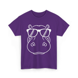 Cool Hippo Design Hippo T-Shirt - Purple