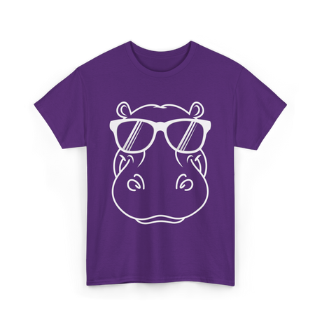 Cool Hippo Design Hippo T-Shirt - Purple