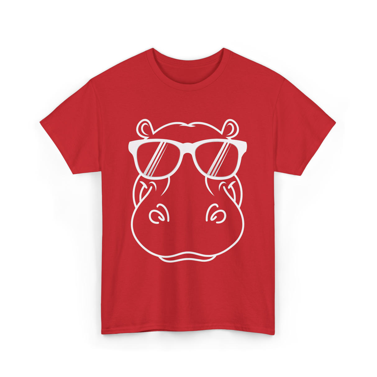 Cool Hippo Design Hippo T-Shirt - Red