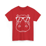 Cool Hippo Design Hippo T-Shirt - Red