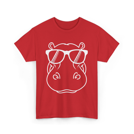 Cool Hippo Design Hippo T-Shirt - Red