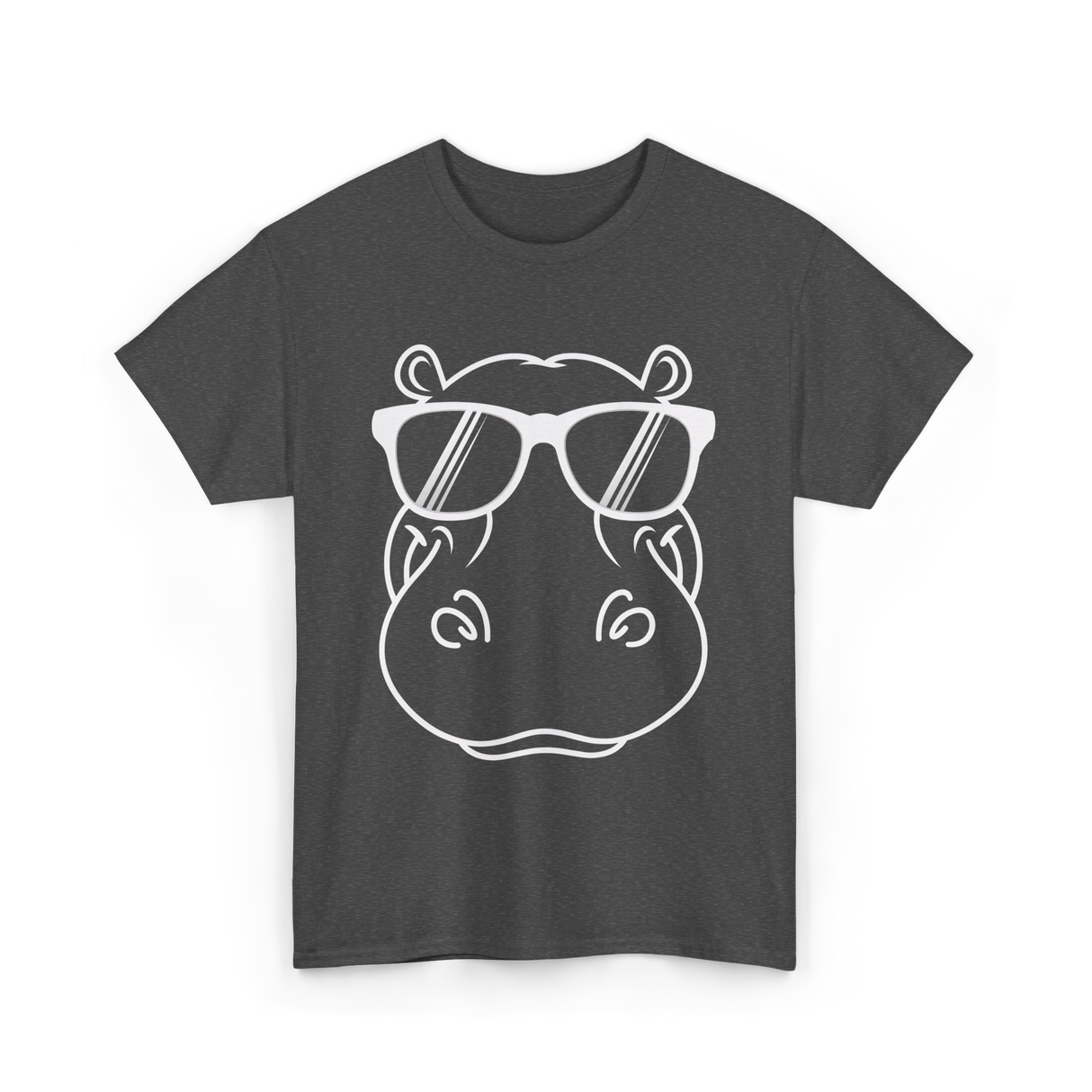 Cool Hippo Design Hippo T-Shirt - Dark Heather