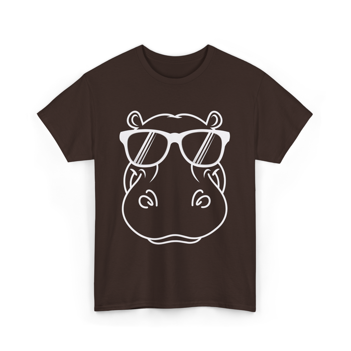 Cool Hippo Design Hippo T-Shirt - Dark Chocolate