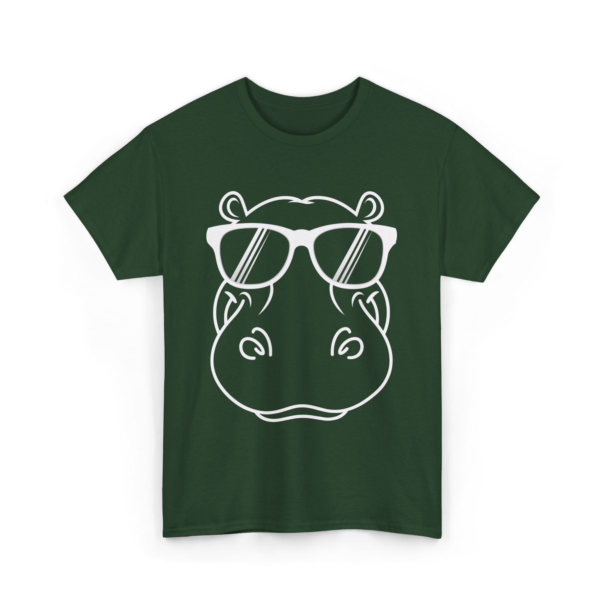 Cool Hippo Design Hippo T-Shirt - Forest Green