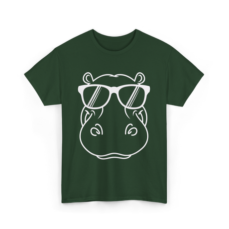 Cool Hippo Design Hippo T-Shirt - Forest Green