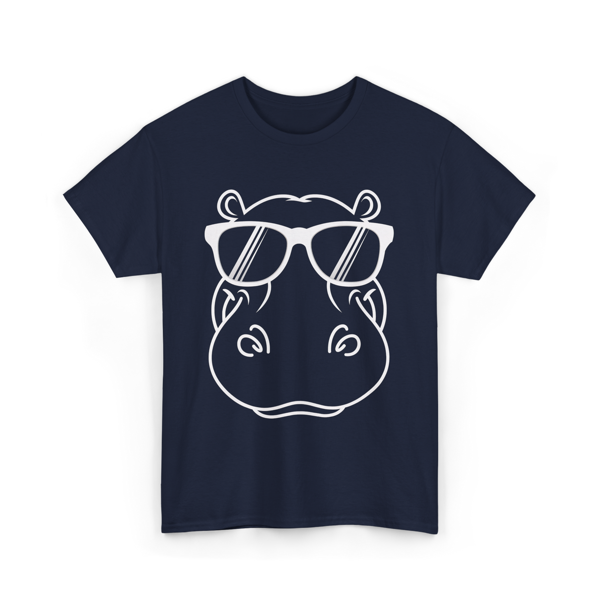 Cool Hippo Design Hippo T-Shirt - Navy