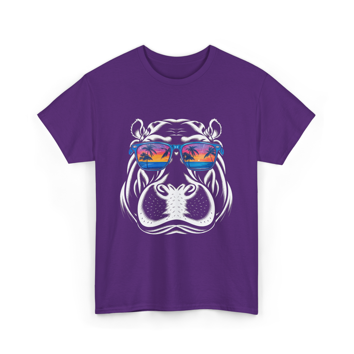 Cool Hippopotamus Hippo Animal T-Shirt - Purple