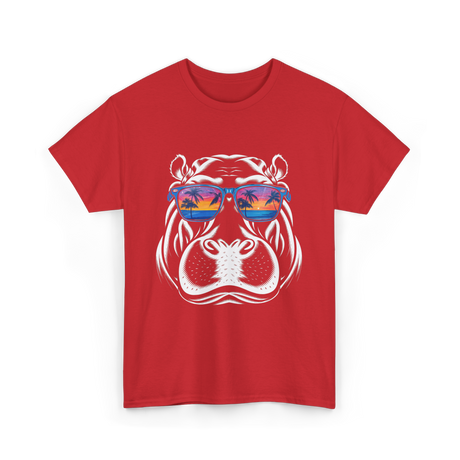 Cool Hippopotamus Hippo Animal T-Shirt - Red