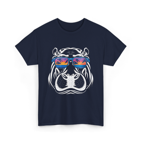 Cool Hippopotamus Hippo Animal T-Shirt - Navy