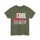 Cool Moms Run Running T-Shirt - Military Green