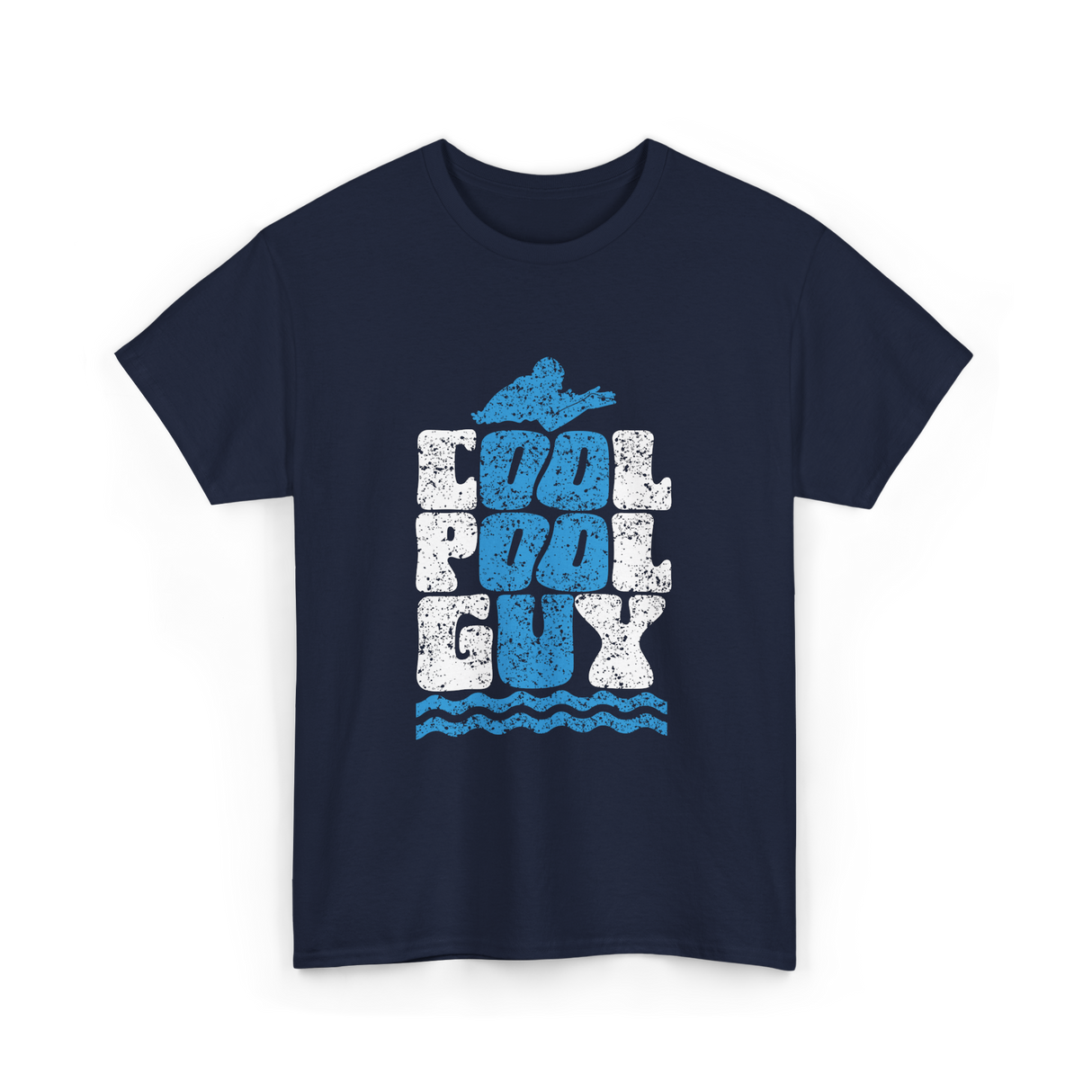 Cool Pool Guy Swimming Attendant T-Shirt - Navy