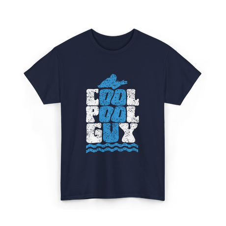 Cool Pool Guy Swimming Attendant T-Shirt - Navy