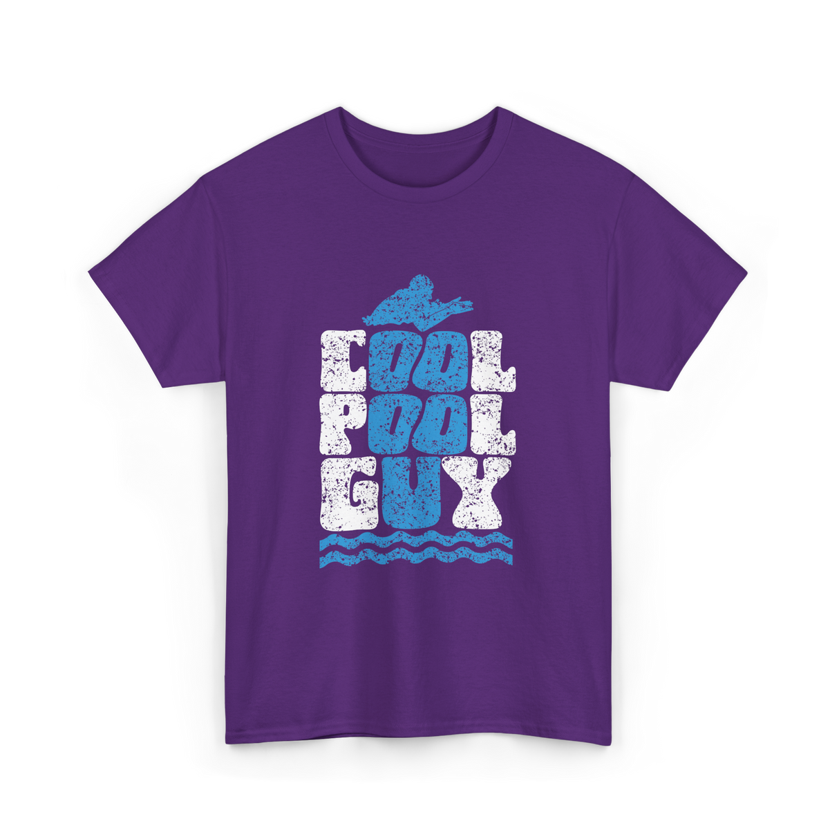 Cool Pool Guy Swimming Attendant T-Shirt - Purple