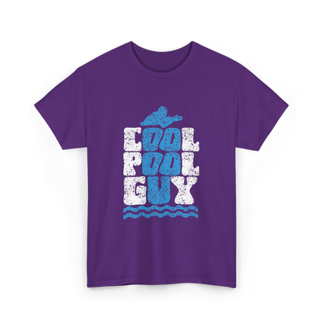 Cool Pool Guy Swimming Attendant T-Shirt - Purple