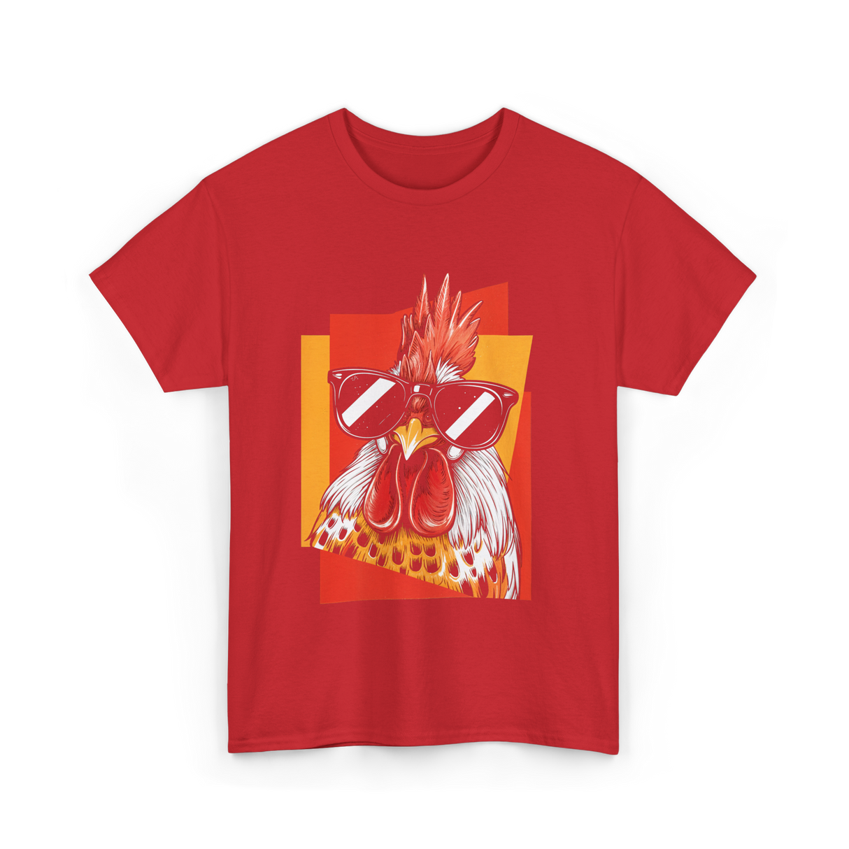 Cool Rooster Sunglasses Chicken T-Shirt - Red