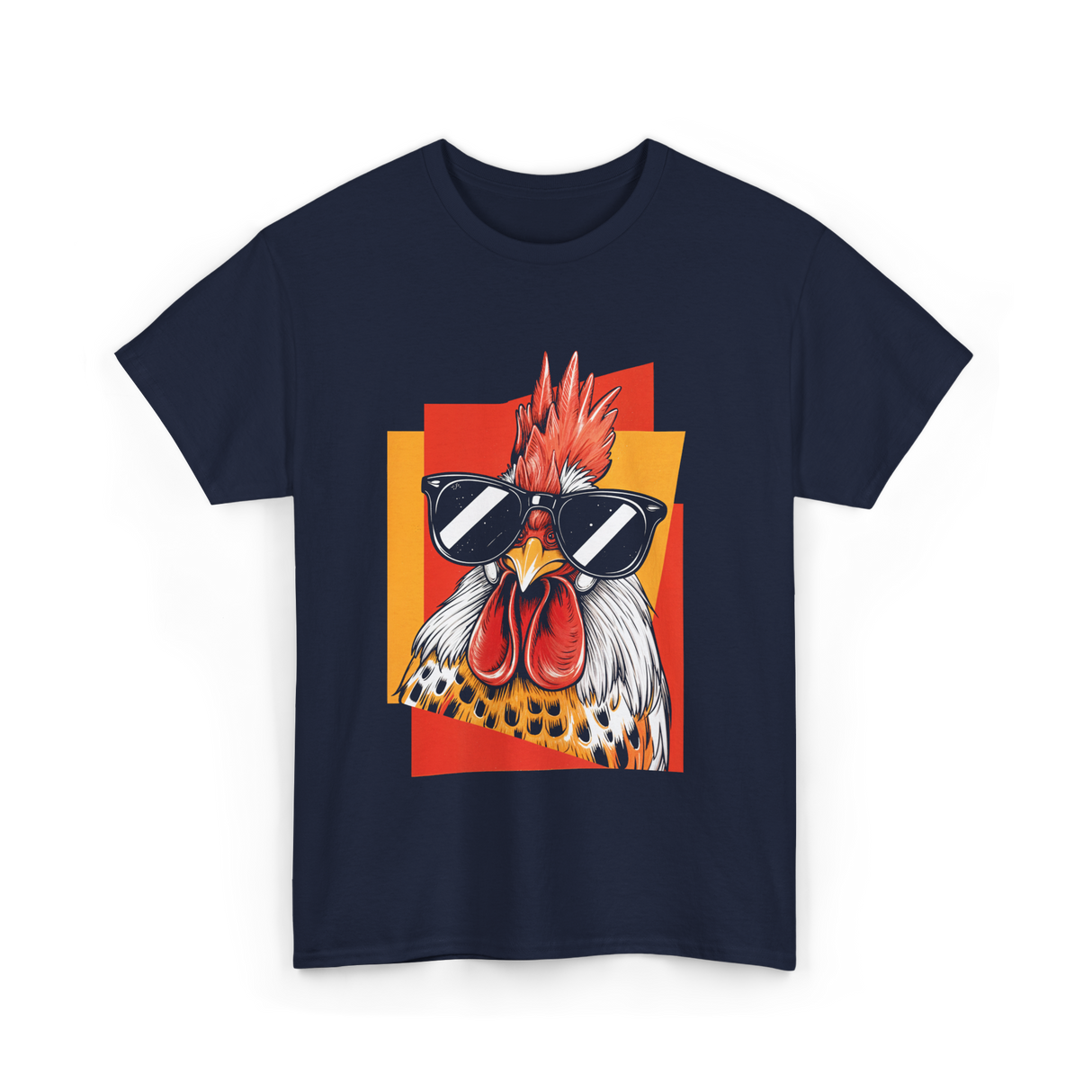 Cool Rooster Sunglasses Chicken T-Shirt - Navy