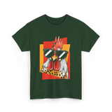 Cool Rooster Sunglasses Chicken T-Shirt - Forest Green