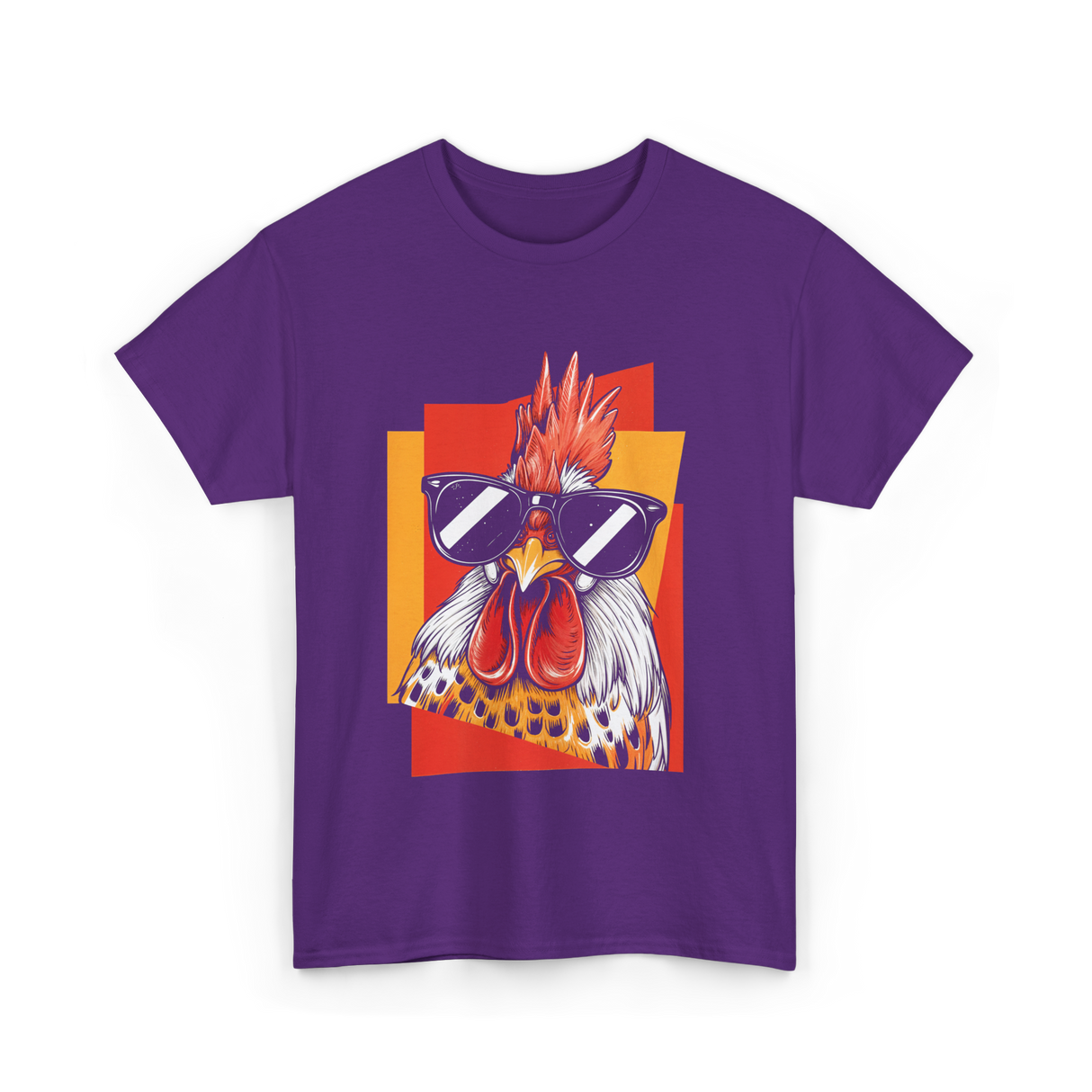 Cool Rooster Sunglasses Chicken T-Shirt - Purple