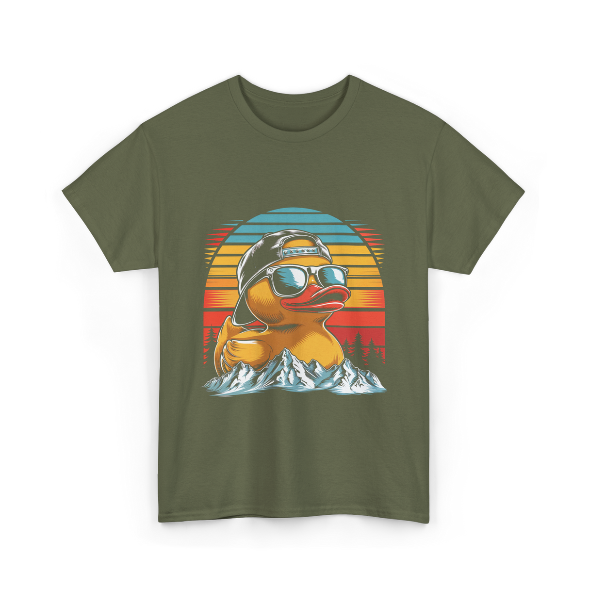 Cool Rubber Duck T-Shirt - Military Green